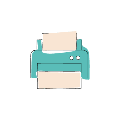 option-selber-drucken Illustration Drucker
