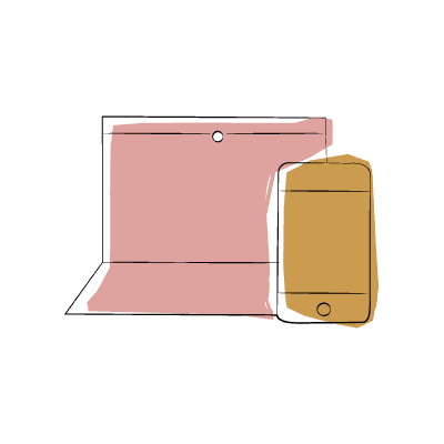 Option-per-Mail Illustration Laptop und Smartphone